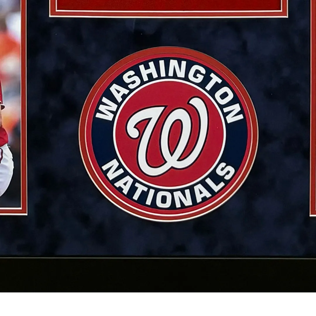 Stephen Strasburg Signed Washington Red Custom Suede Matte Framed Baseball Jersey
