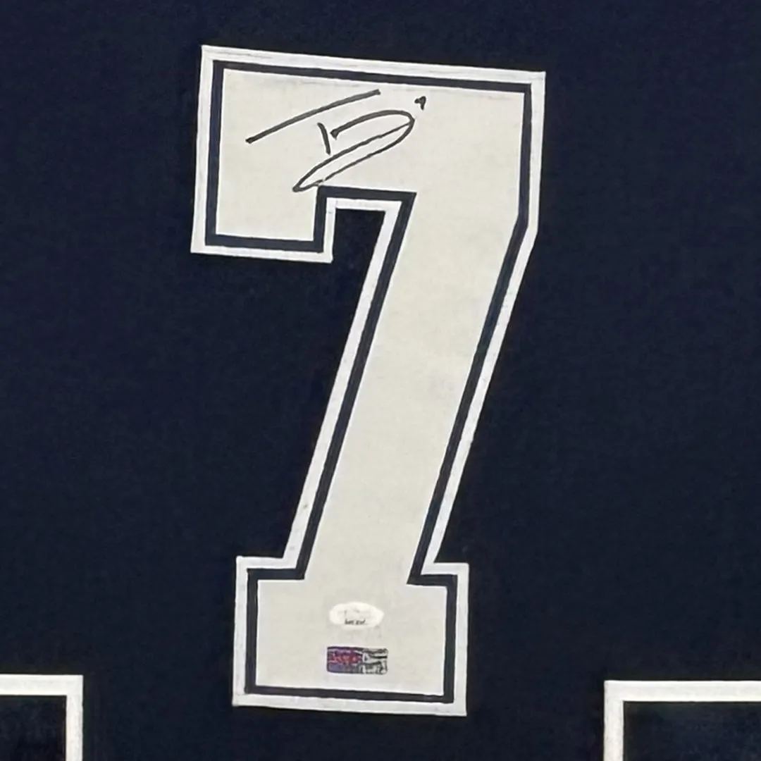 Trevon Diggs Signed Dallas Blue Custom Suede Matte Framed Football Jersey (JSA)
