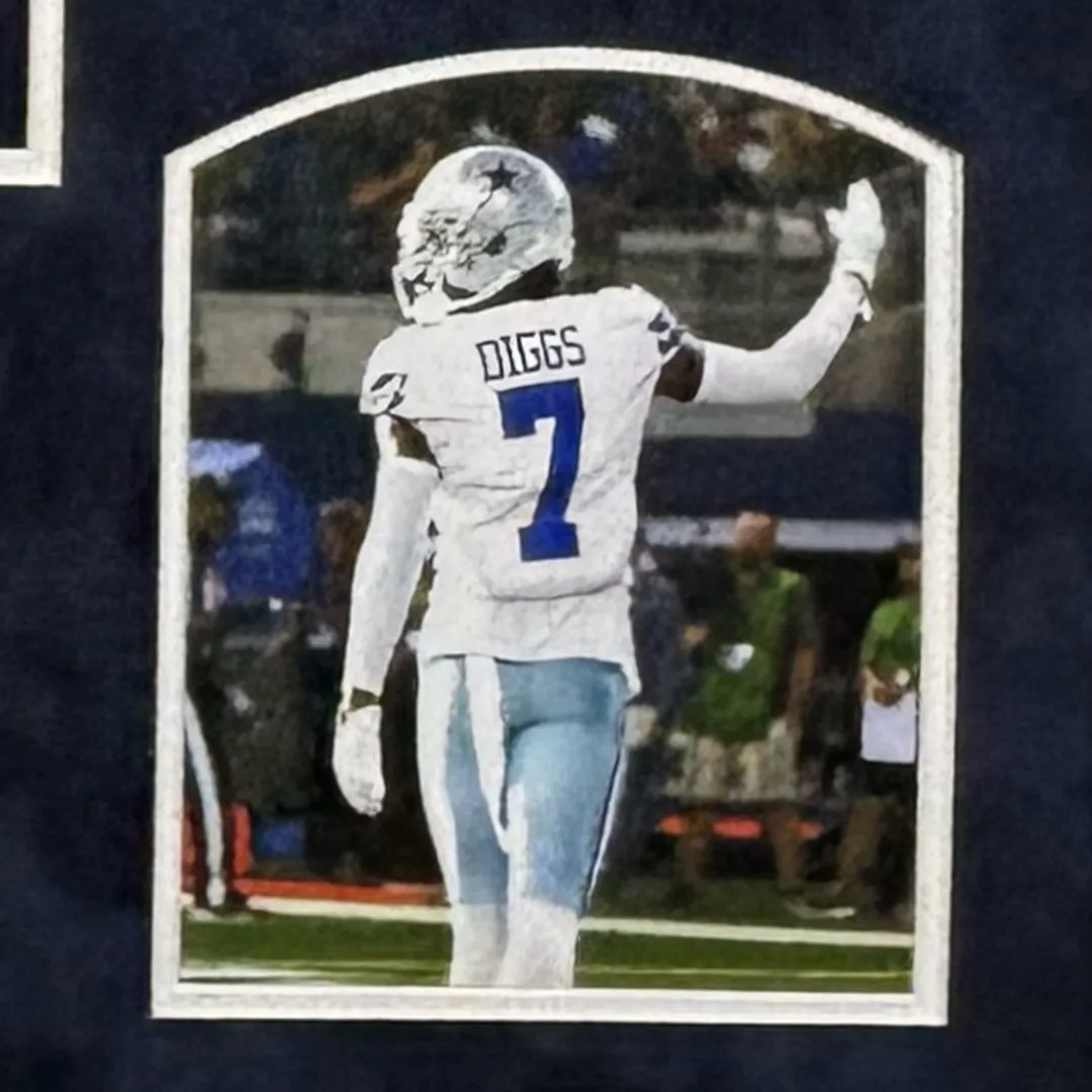 Trevon Diggs Signed Dallas Blue Custom Suede Matte Framed Football Jersey (JSA)