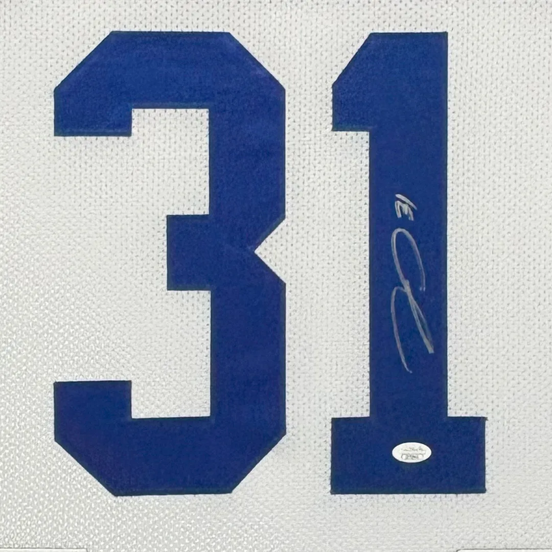 Trevon Diggs Signed Dallas White Custom Suede Matte Framed Football Jersey (JSA)