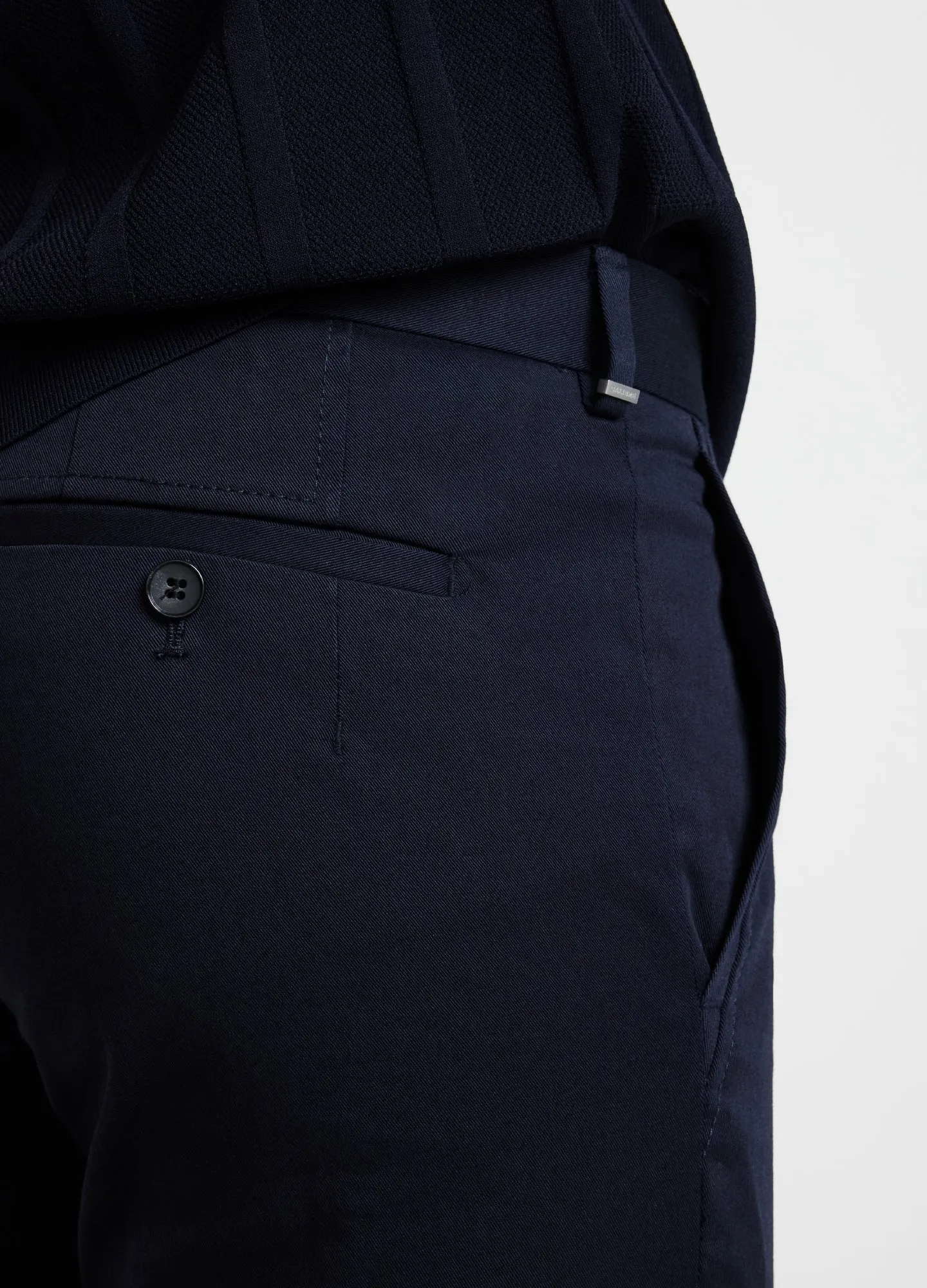 Twill Stretch Cotton Slim-Fit Tailored Pant Navy